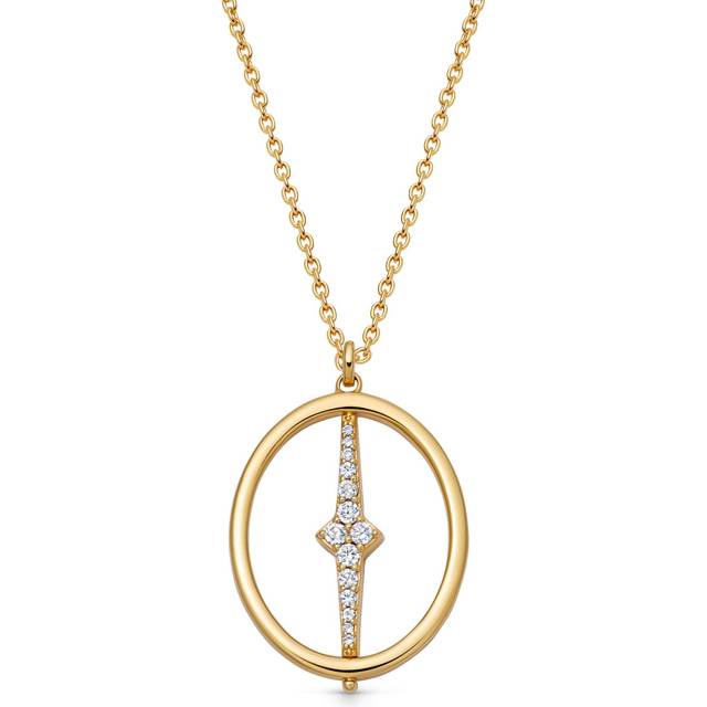 Astley Clarke Luna Light Spinning Orb Necklace, Gold