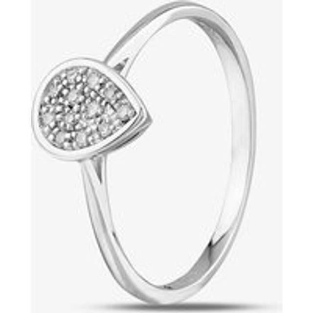 9ct White Gold Pear Shaped Diamond Cluster Ring PR09836 O - Silver