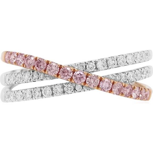 HYT Jewelry - 18K white gold diamond stackable ring - women - Pink Diamond/White Diamond/18kt White Gold - 6 1/4 - Silver