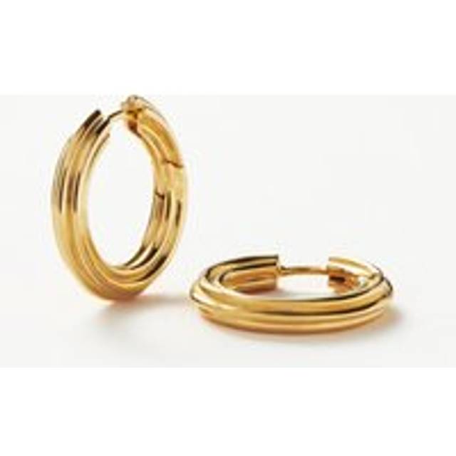 Ridge Small Hoop Earrings | 18ct Gold Plated