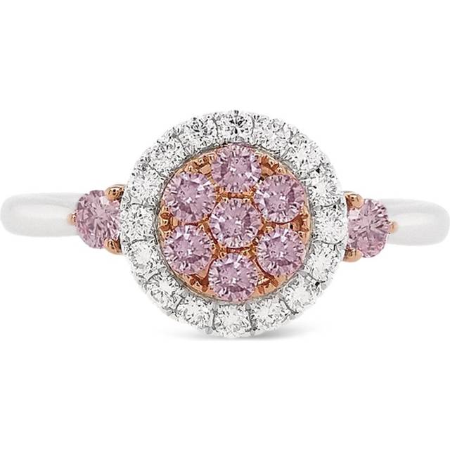HYT Jewelry - 18K white gold diamond engagement ring - women - 18kt White Gold/Pink Diamond/White Diamond - 6 1/4 - Silver