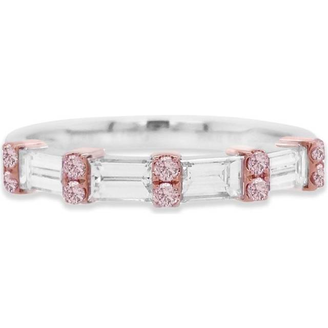 HYT Jewelry - 18K white gold diamond band ring - women - White Diamond/Pink Diamond/18kt White Gold - 6 1/2 - Silver