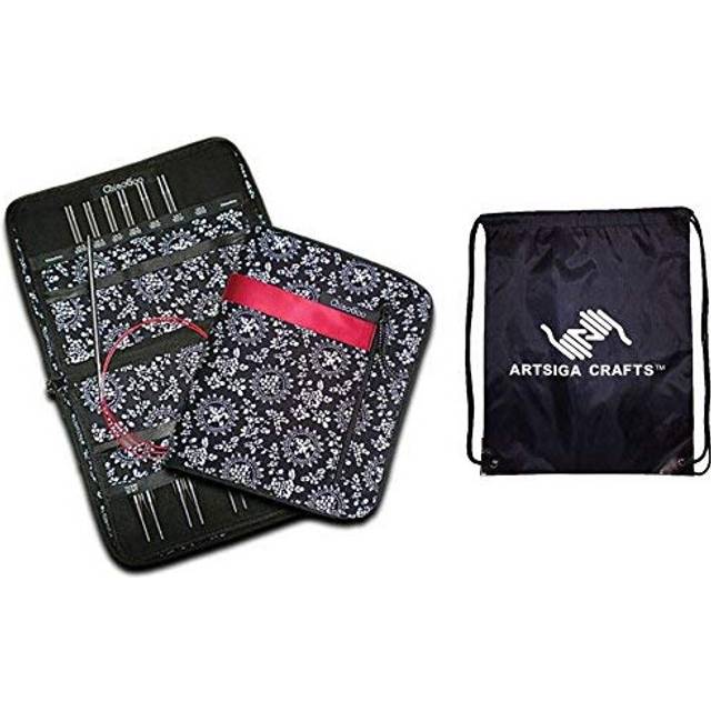 ChiaoGoo Twist Red Lace 5-Inch Large 7500-L Interchangeable Circular Knitting Needle Set  Sizes US 9  10  10.5  11  13  15  Stainless Steel with 3 Cor