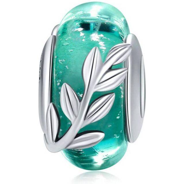 (SCC863) Bamoer 4 Styles Genuine 925 Sterling Silver Star Flower European Murano Glass Beads Fit Bracelets