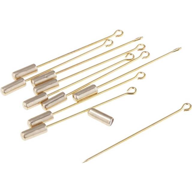 10PC 5cm Cylinder Glue On Pad Lapel Stick Pin Clutch Boutonniere Pin 5cm gold