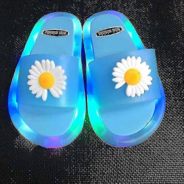 (22 23, Chrysanthemum Pink) Kid&#39;s Unicorn Slippers Luminous Super Cute Slippers Glow In The Dark Summer Shoe Kb