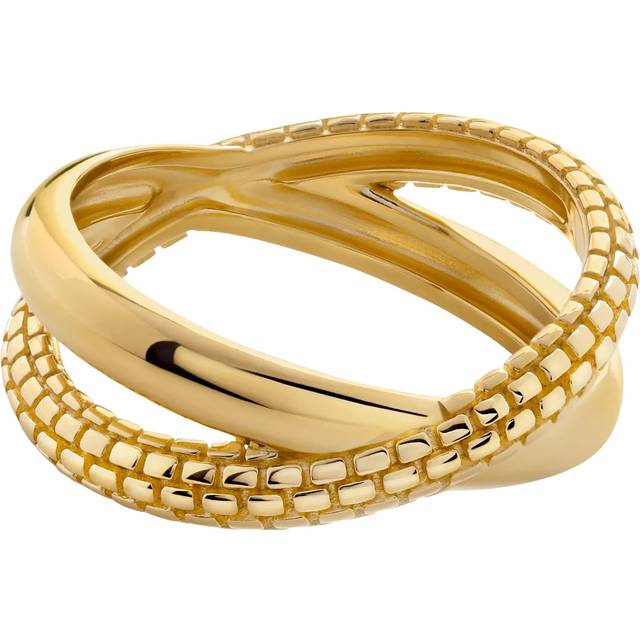 Monica Vinader Heirloom Crossover Stacking Ring, Gold