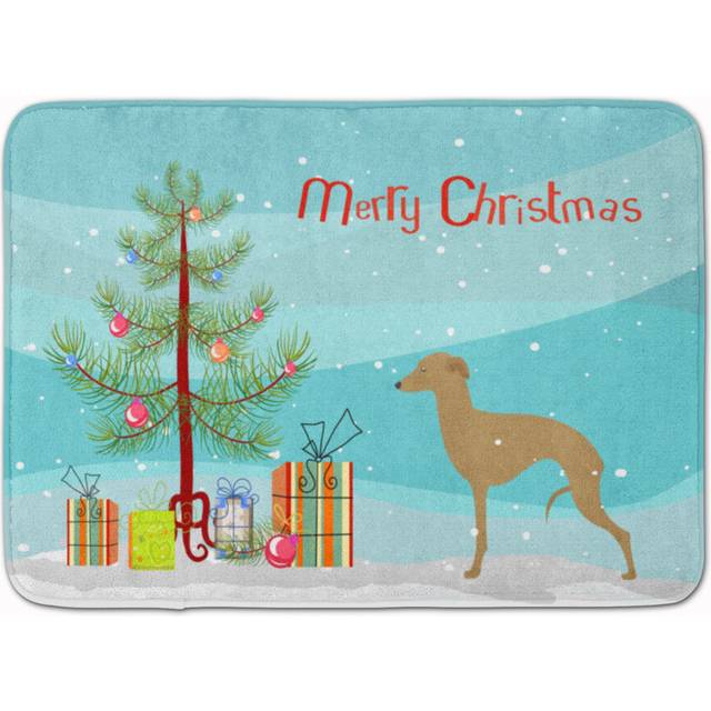 """""""""Caroline's Treasures Italian Greyhound Merry Christmas Tree Floor Mat  19"""""""""""""""" x 27""""""""""""""""  Multicolor"""""""""
