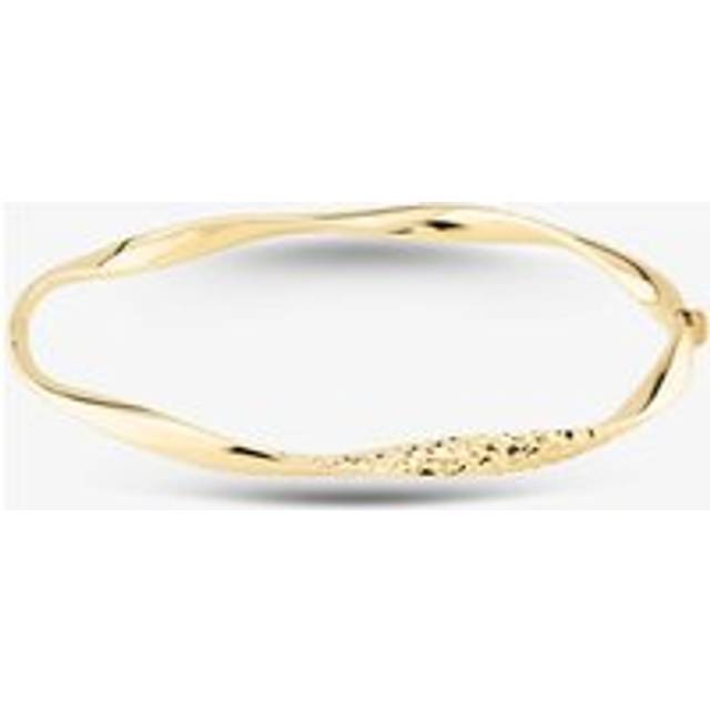 9ct Yellow Gold Diamond-Cut Twist Hinged Bangle BN486