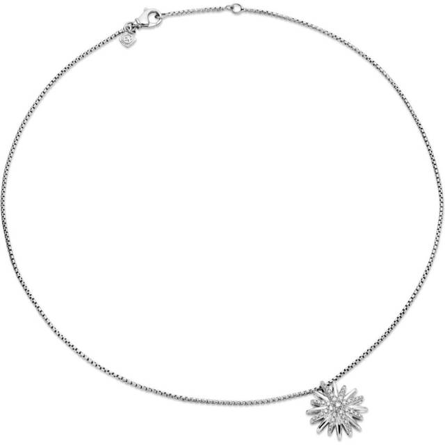 David Yurman - sterling silver Starburst diamond pendant necklace (19mm) - women - Diamond - One Size