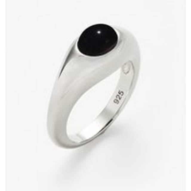 Savi Sculptural Gemstone Stacking Ring | Sterling Silver/Black Onyx