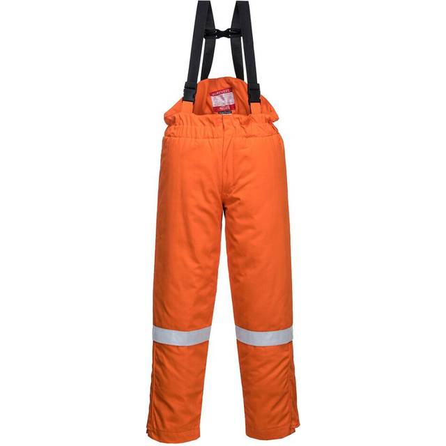 (L, Orange) Portwest Mens Flame Resistant Anti-Static Winter Salopettes
