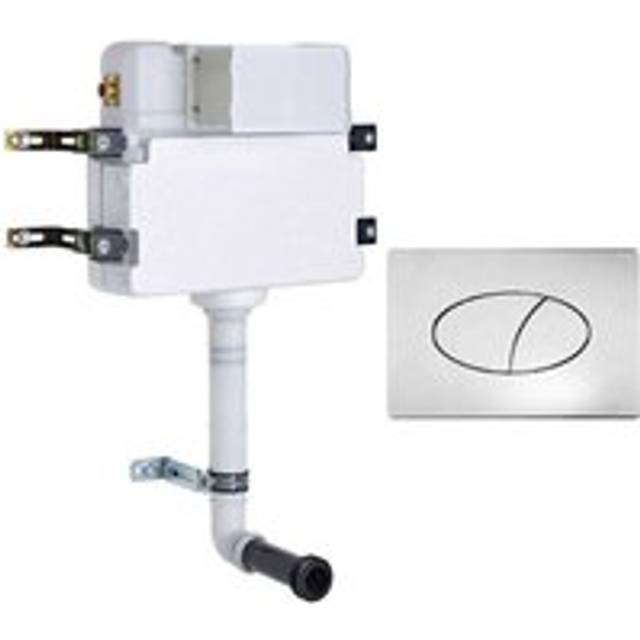 In Wall Concealed Dual Flush wc Toilet Cistern Side +Ellipse Chrome - Roper Rhodes