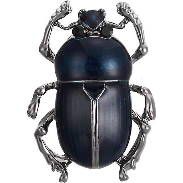 (Blue, One size) Vintage Lady Brooch Beetle Enamel Animal Insect Shirt Brooch Pin Women Jewelry