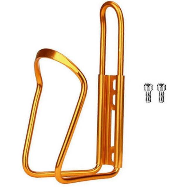 (Gold, One size) 2pcs Bicycle Water Bottle Holder Cage Drink Rack Aluminum Stander Sport Accessory