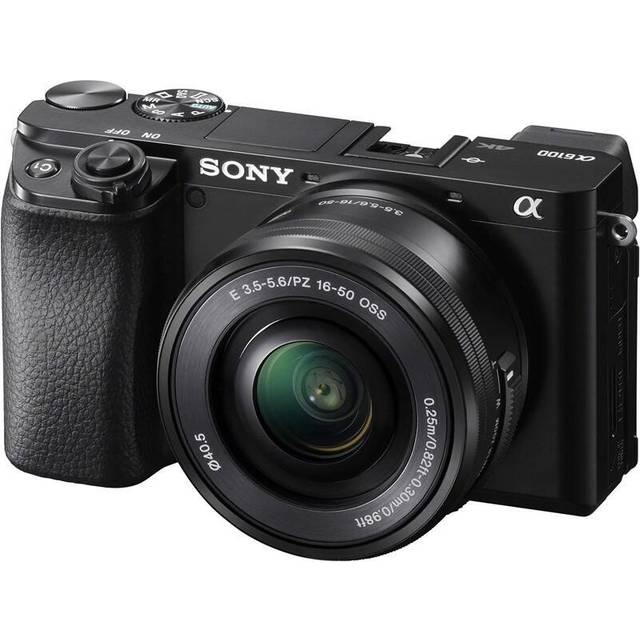 Sony α6100 APS-C Camera with fast AF in Silver - 16-50mm