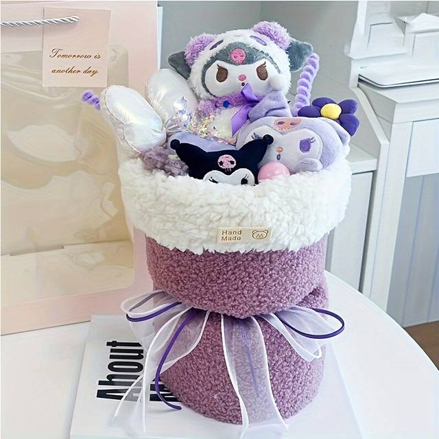 (Kuromi) Sanrio Decorative Bouquet, Kuromi Melody Hand Bouquet Souvenir, Perfect Birthday Gift