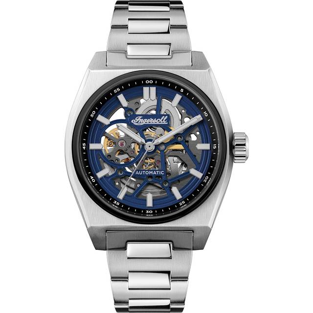 Ingersoll Vert Men's Automatic Blue Dial Skeleton Stainless Steel Watch