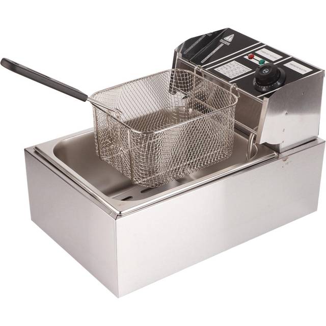 Electric Deep Fryer Professional Adjustable Temperature Stainless Steel Deep Fryer with Lid Basket