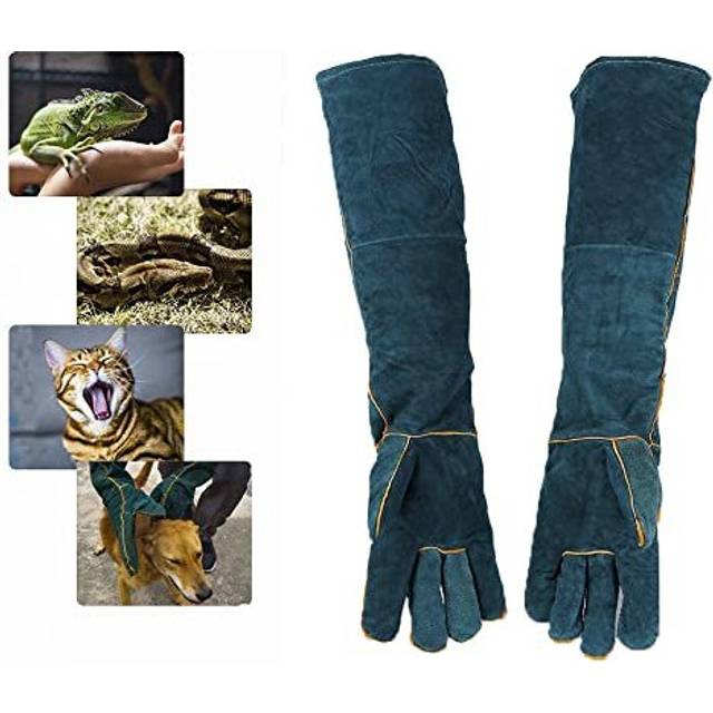 Anti-Bite Work Gloves, FIPASEN 60cm/ 23.6 Inch Bite Resistant Animal Handling Gloves for Welding, Gardening, Grooming, Handling Dog / Cat/ Bird/