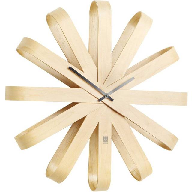 Umbra Ribbonwood Wall Clock Natural, Beechwood, 51.4cm