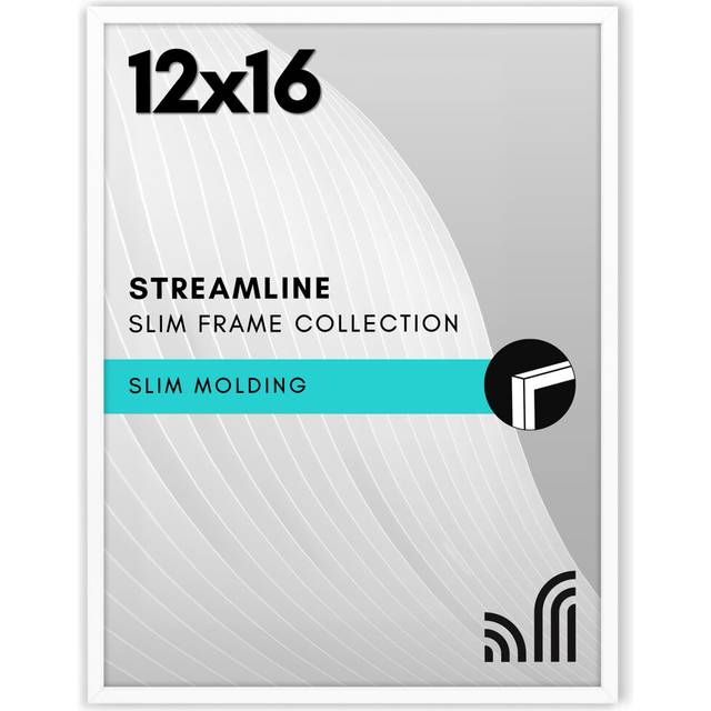 Americanflat 12x16 Picture Frame with Polished Plexiglass - Streamline Collection - Thin Border Picture Frame for Wall Display - Hanging Hardware Incl