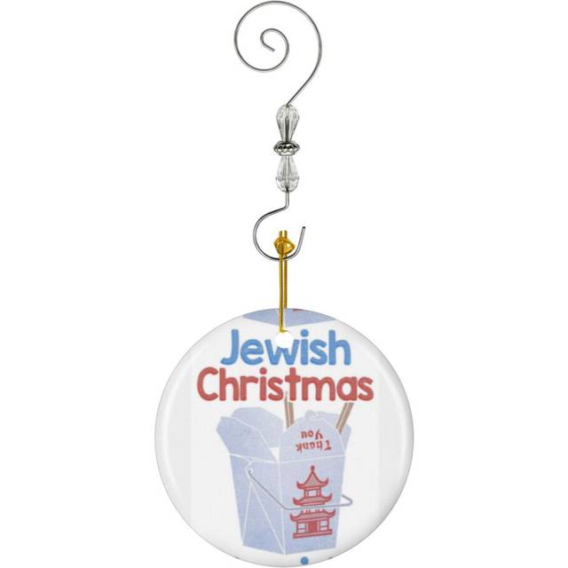 (Jewish Christmas Chines Food Take Out Gifts-7198) Christmas Ornaments Ceramic Charm with Hook Crystal Handmade Xmas Tree Decorations KeepsakeÂStocki