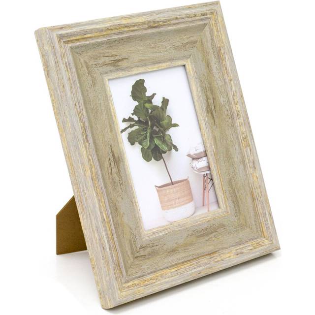 4x6 Antique Style White Washed Photo Frame | Wall Mounted Single Aperture 6x4 Picture Frame | Freestanding Picture Frame Tabletop Photo Frame