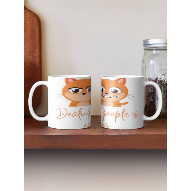 (Dealing with people is exhausting Cute Cat-6378) Coffee Mugs 11oz Born in 1992 Ceramic Mug Cute Novelty Christmas Gifts
