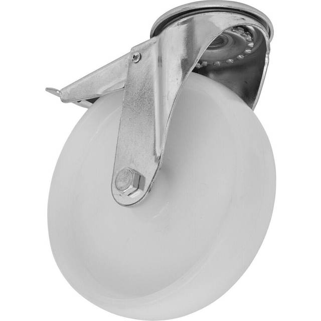100mm Heavy Duty Castor Wheel - Bolt Hole Swivel - 36mm Tread - Total Lock Brake