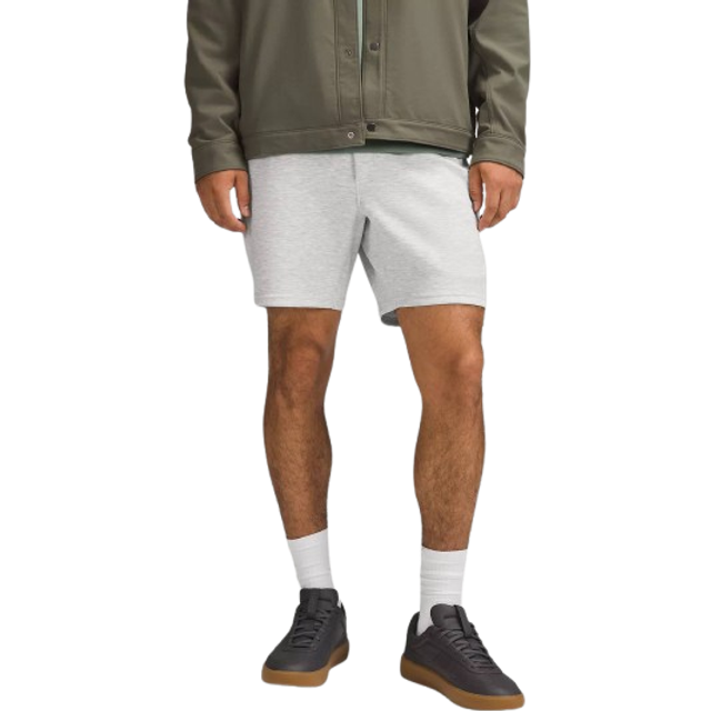 lululemon – Men's Smooth Spacer Shorts – 7" – Color Light Grey/Grey – Size XS - Heathered Core Ultra Light Grey