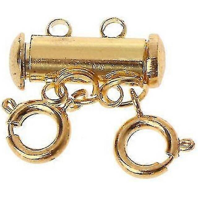 (Gold 2, One size) Necklace Extender, Gold Layered Necklace Spacer Clasp Multi Strand Slide Magnetic Tube Lock Jewelry Connectors