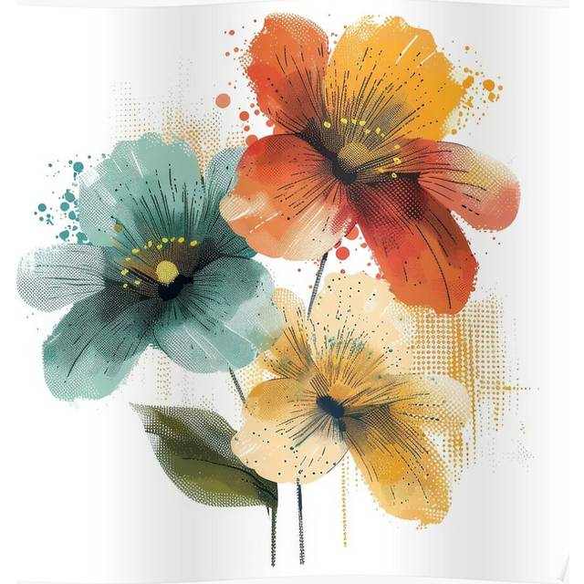 "(Watercolor Floral Bouquet=6971) Posters 16x20"" or 18x18inch Wall Art Living Room Bedroom DÃ©cor Print"