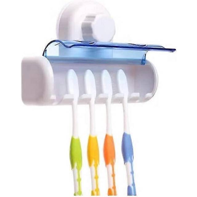 (As show, One size) Toothbrush Rack Plastic Suction Cup Toothbrush Holding Shelf For Bathroom