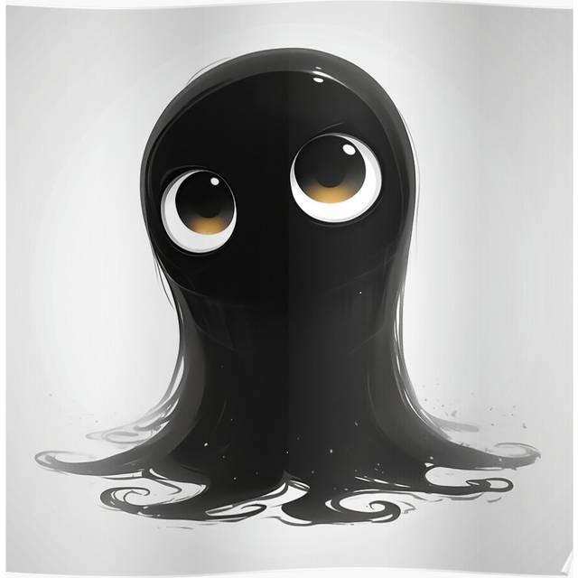 "(Black and white cute ghost=266) Posters 16x20"" or 18x18inch Wall Art Living Room Bedroom DÃ©cor Print"