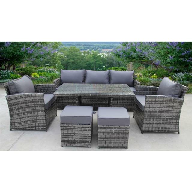RATTAN WICKER GARDEN OUTDOOR CUBE TABLE AND CHAIRS FURNITURE DINING
