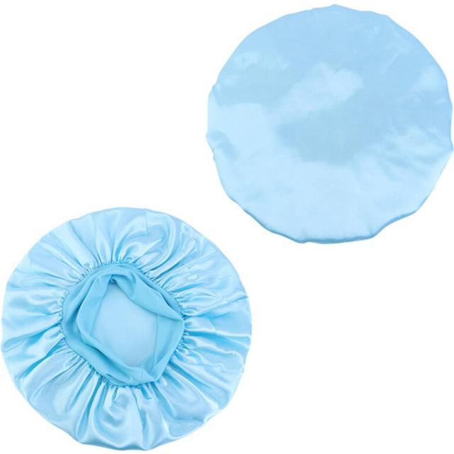 Pack Of 2 Silk Bonnets,Sleeping Bonnets,Silk Adjustable Satin Hair Bonnets,Color: Light Blue
