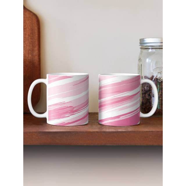 (Pastelk Abstract Brush Strokes-9753) Coffee Mugs 11oz Wolf with Flower Ceramic Mug Cute Novelty Christmas Gifts