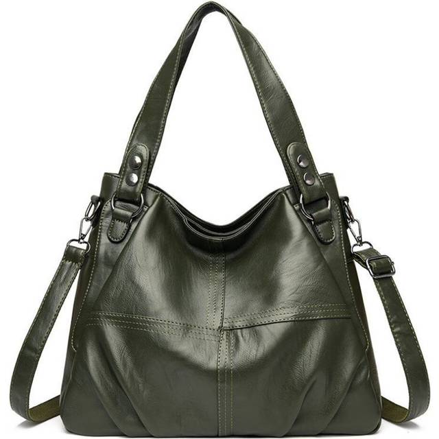 2023 New Large Capacity Pleated Handbag Women's All-match Shoulder Messenger Tote Bag. green