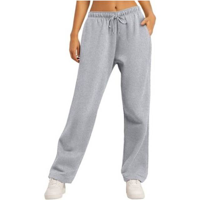 (Light Grey, S = UK Size 6) Womens Joggers Tracksuit Bottoms Close Hem Fleece Ladies Trousers Jogging Pants