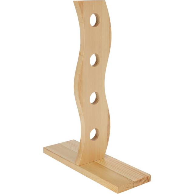 Pinewood 4 Bottle Free Standing Wine Rack | Table Top Wooden Wine Bottle Holder | Storage Rack for Wine Bottles - 40cm