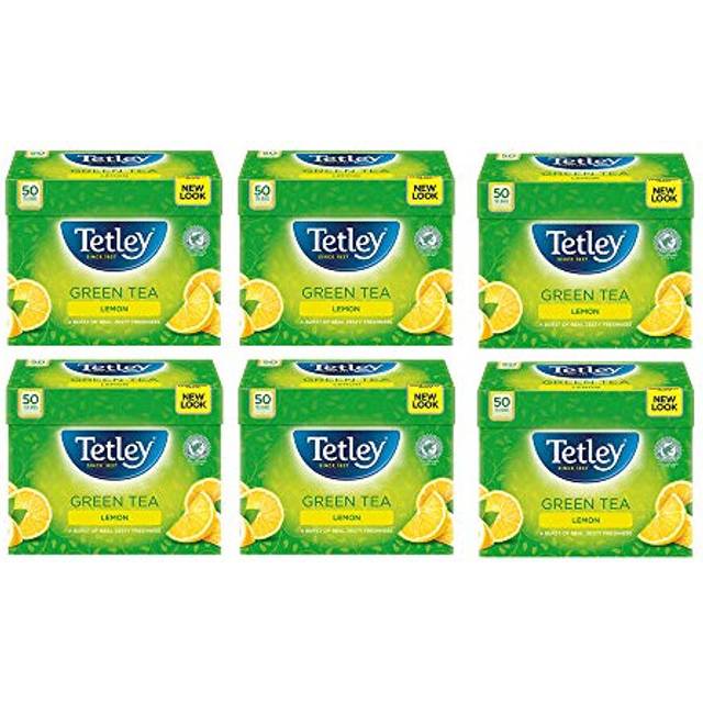 Tetley Green Tea Bags, Lemon, 50 Count(Pack of 6), 300 count