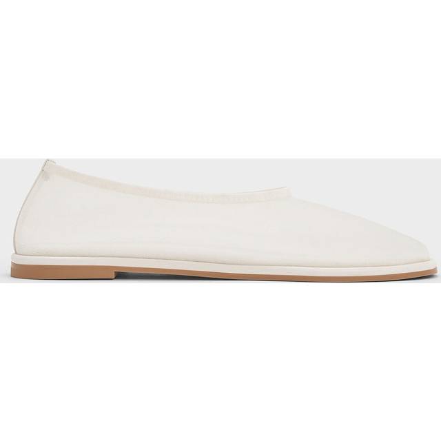 Charles & Keith - Mesh Ballet Flats - White - UK 3