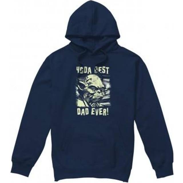 (S, Navy) Star Wars Mens Yoda Best Dad Comic Hoodie