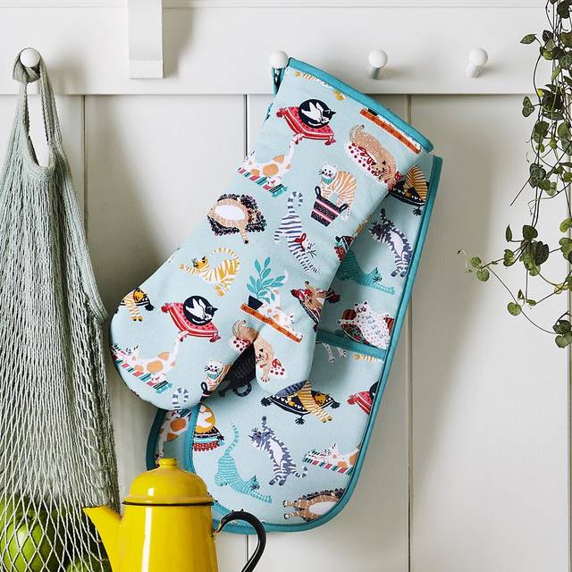 Ulster Weavers Kitty Cats Single Oven Glove - Blue