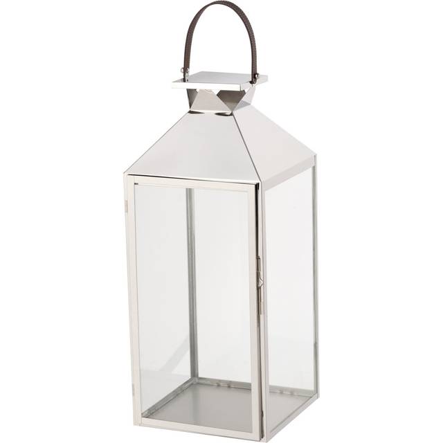 Metal Lantern - Silver (68cm H x 28cm W x 68cm D)