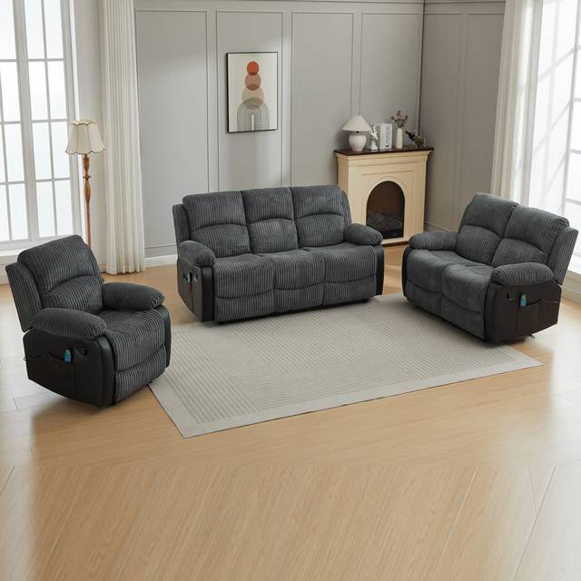 Fabric 241.3cm Reception Sofa - Grey
