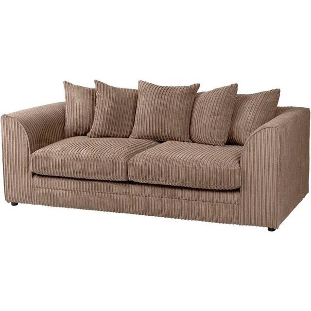 Chelsea Jumbo Cord Fabric 3-Seater Sofa - Tan (76cm H X 190cm W X 91.44cm D)