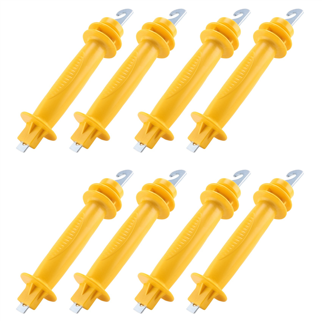 CNNOTEPAD 8-Pack Electric Fence Rubber Gate, Spring Handle, Insulated Plastic Yellow Gate Handle