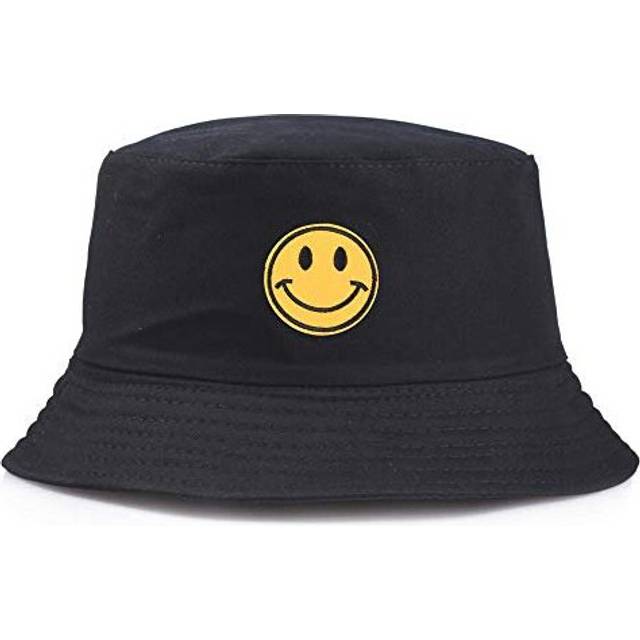 Bucket Hat Yellow Smiley Bucket Hat Happy Face Flat Caps Sun Embroidery Visor Fishing Fisherman Hat Casual Hats-Color:3